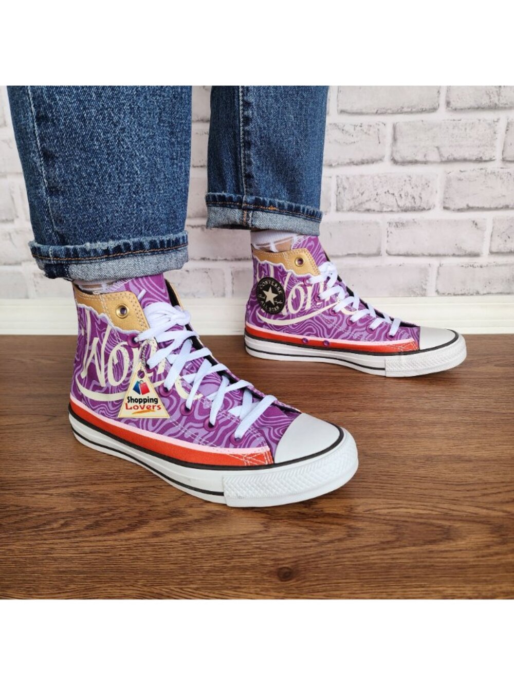 ❤️Converse Chuck Taylor Hi Willy Wonka X Sz 6 Men's shoes Sneaker Purple A08154C - Picture 10 of 13